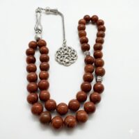 سبحة حجر النجوم الطبيعي – لون بني فاخر